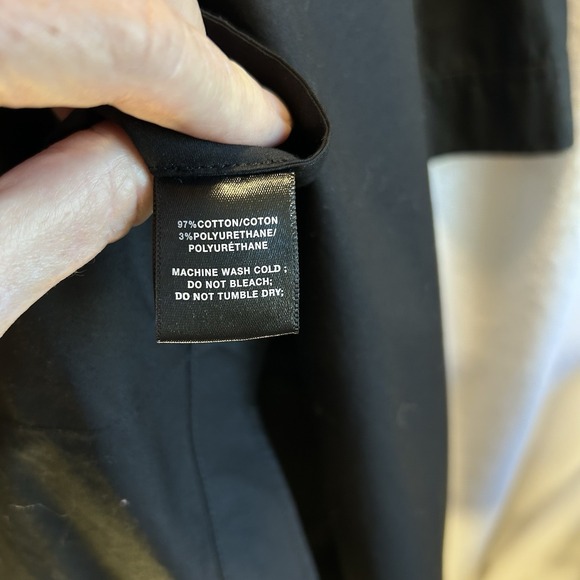 Lafayette 148 N Y Cardigan M Black Cotton Blend Cascade Shawl Collar Open Front - Picture 9 of 13